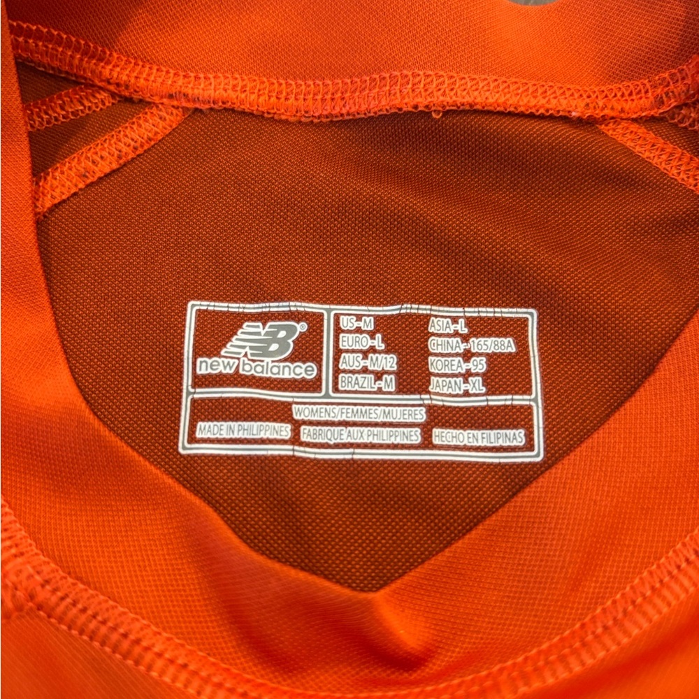 New Balance Orange Athletic Top Long Sleeves - Women’s Size Medium - Picture 5 of 9